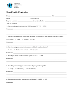 Host Family Evaluation