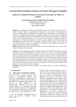 Lexicon-Based Sentiment Analysis of Twitter Messages in Spanish