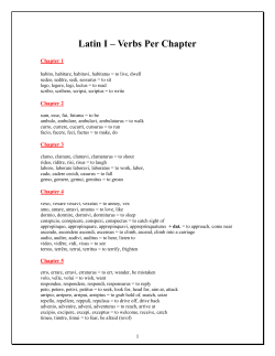 Latin I &ndash; Verbs Per Chapter