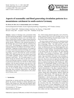 Aspects of seasonality and flood generating circulation patterns in a