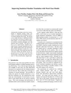 Improving Statistical Machine Translation with