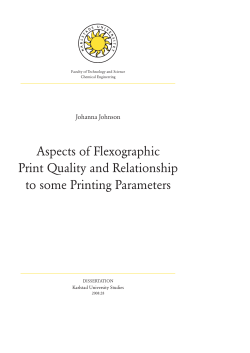 Aspects of Flexographic Print Quality and Relationship to