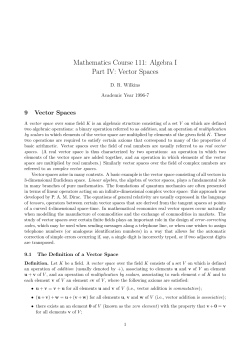 Mathematics Course 111: Algebra I Part IV