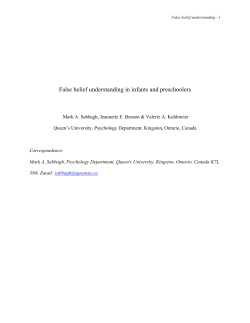 False belief understanding in infants and preschoolers