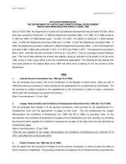 legislation enacted since 1994