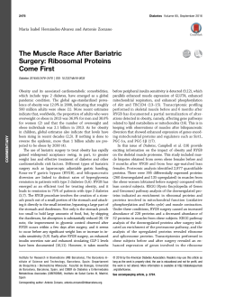 The Muscle Race After Bariatric Surgery: Ribosomal Proteins Come