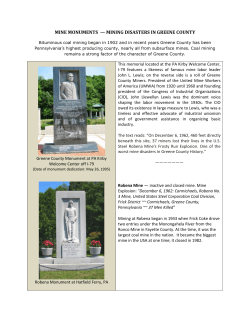 mine monuments &mdash; mining disasters in greene
