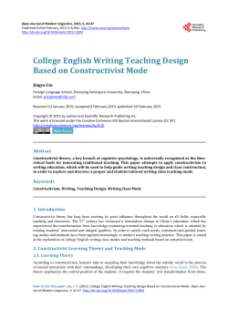 College English Writing Teaching Design Based on Constructivist