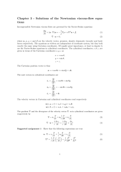 Chapter 3 - Solutions of the Newtonian viscous-flow equa- tions