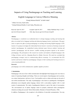 Impacts of Using Paralanguage on Teaching and Learning English