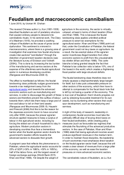 Feudalism and macroeconomic cannibalism