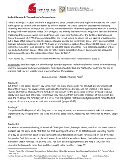 Thomas Paine`s Common Sense