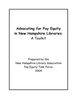 Advocating for Pay Equity in New Hampshire Libraries: A Toolkit