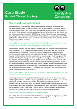 Mini Messiah is a 50 minute long, afternoon performance of selected