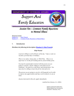 Common Family Reactions to Mental Illness