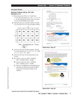 Answer Key &bull; Lesson 3: Estimate Products