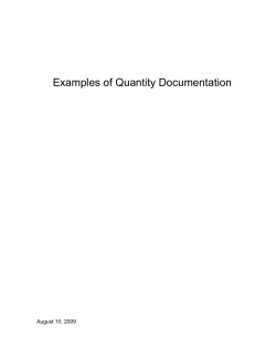 Examples of Quantity Documentation
