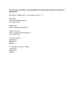 The relevance and efficacy of metacognition for instructional design