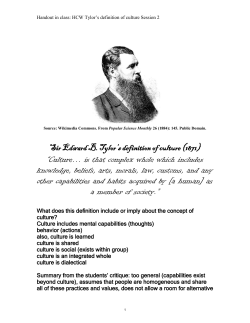 Sir Edward B. Tylor`s Definition of Culture