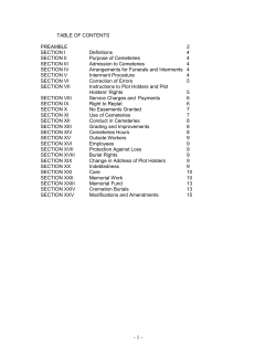 TABLE OF CONTENTS PREAMBLE 2 SECTION I Definitions 4