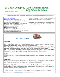 SVMS NEWS - St. Vincent de Paul Catholic School