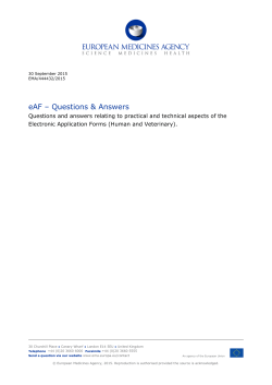 eAF Question and Answers - eSubmission