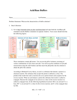 Acid/Base Buffers