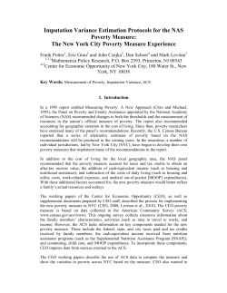 The New York City Poverty Measure Experience