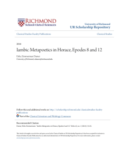 Iambic Metapoetics in Horace, Epodes 8 and 12