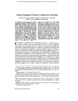Clinical Staging of Chronic Lymphocytic Leukemia