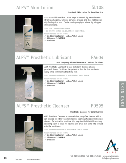 ALPS&trade; Skin Lotion SL108 ALPS&trade; Prosthetic