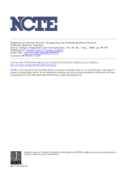 Plagiarism as Literacy Practice: Recognizing and Rethinking Ethical