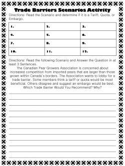 Trade Barriers Scenarios Activity