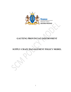 Provincial SCM Policy Model - Gauteng Provincial Treasury
