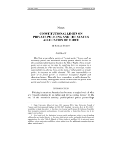 Constitutional Limits on Private Policing and the State`s Allocation of