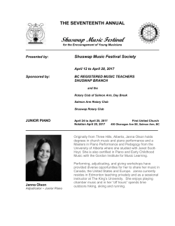 Junior Piano - Shuswap Music Festival