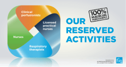 OUR RESERVED ACTIVITIES