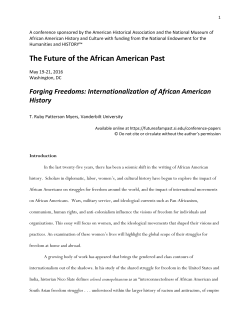 Forging Freedoms - The Future of the African American Past