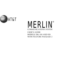 Merlin 206, 410, and 820 Phone User Guide