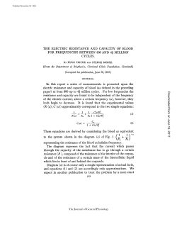 THE ELECTRIC RESISTANCE AND CAPACITY OF BLOOD FOR