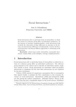 Social Interactions - Princeton University
