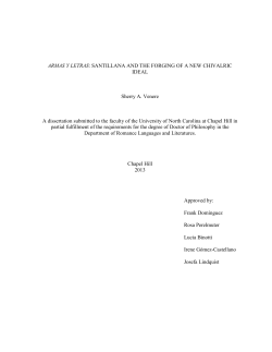 ARMAS Y LETRAS: SANTILLANA AND THE FORGING OF A NEW