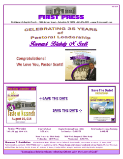 newsletter here! - First Nazareth Baptist Church