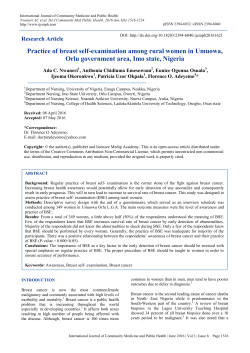 Practice of breast self-examination among rural women in Umuowa