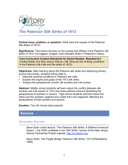 The Paterson Silk Strike of 1913