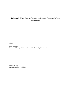 Enhanced water/steam cycle for advanced combined