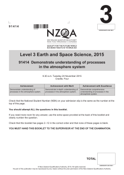 Level 3 Earth and Space Science (91414) 2015