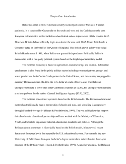 A DESCRIPTIVE STUDY OF BELIZEAN HIGH SCHOOL STUDENTS