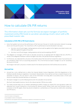 How to calculate 0% PIR returns