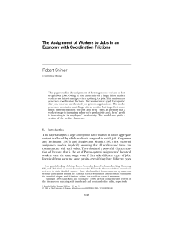 The Assignment of Workers to Jobs in an Economy